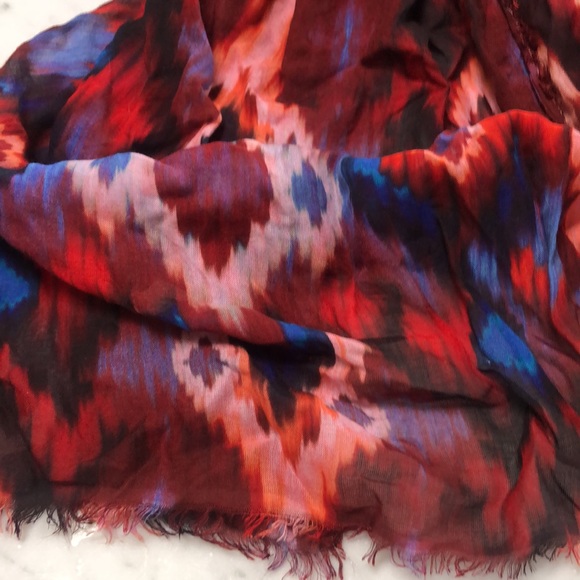 Italian Modal & Silk Tie-Dye Print Scarf - Picture 6 of 6
